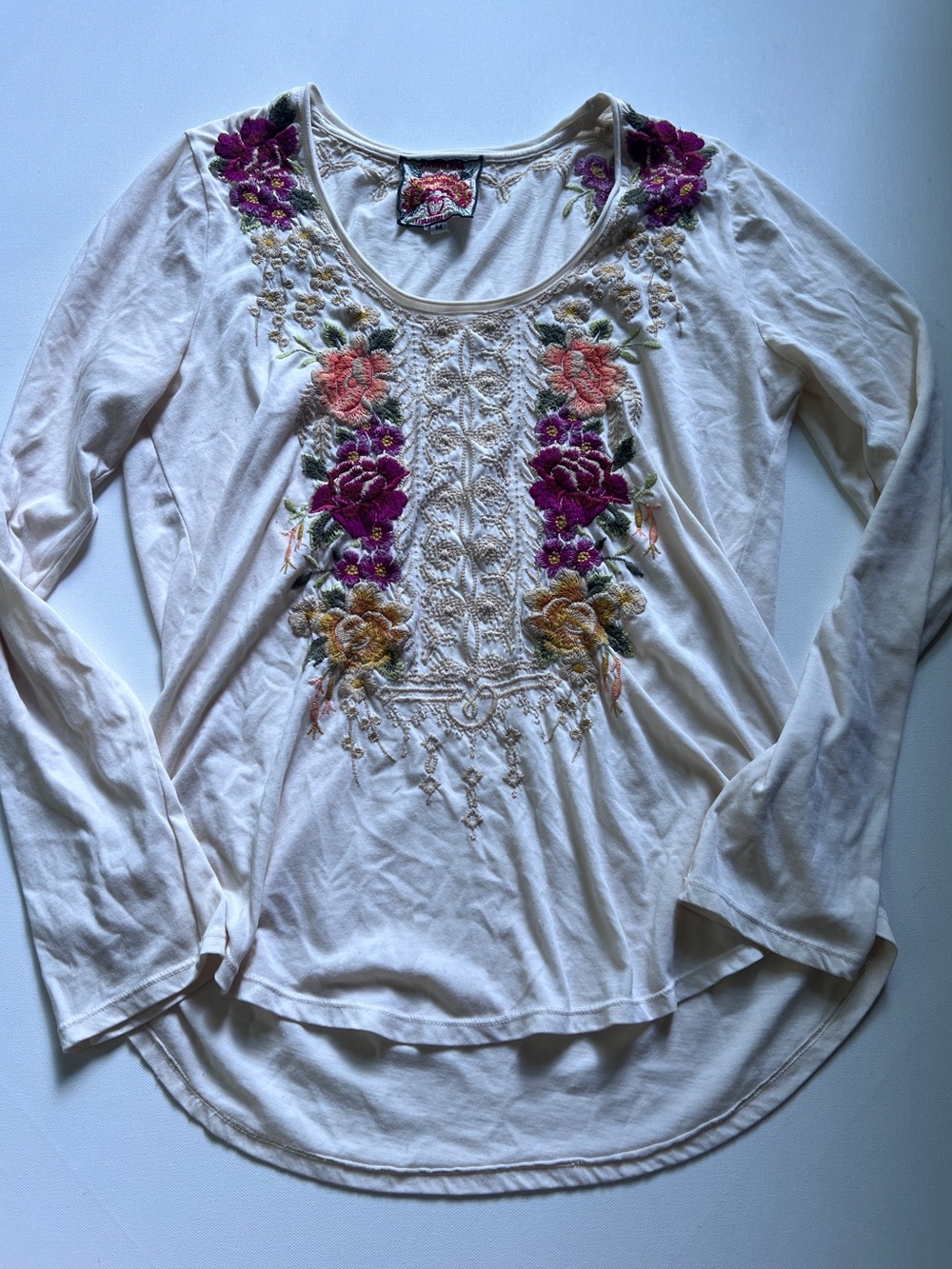 Johnny Was Floral Emboidered long sleeve top